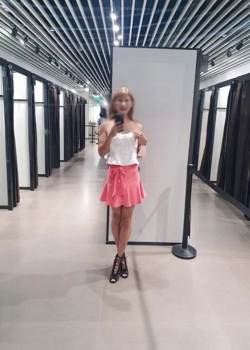 I have a wife but I'm wearing a skirt that is shorter than what she wears. I'm wearing a bra that has more lace than hers. I'm wearing a thong which is much skimpier than her panties.