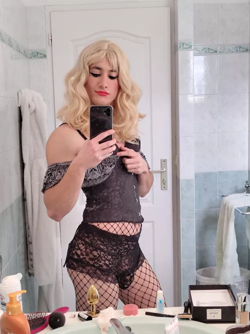 Locked chastity cage and a plug soon in its place