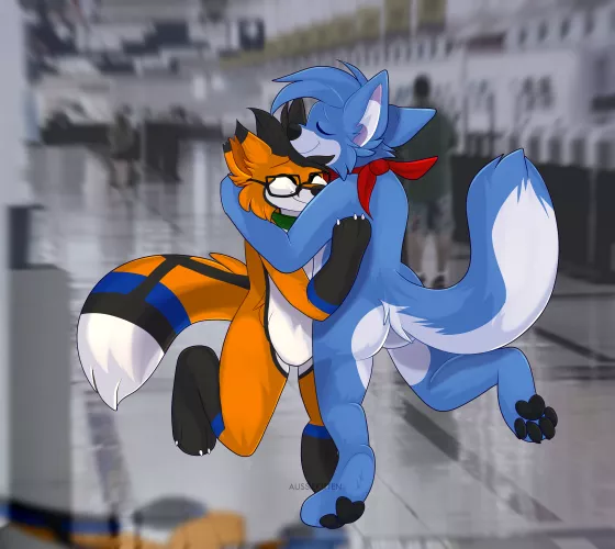 Meeting up 🛬💖 | [Art by me @aussie_kitten | Com for SykexWolf]