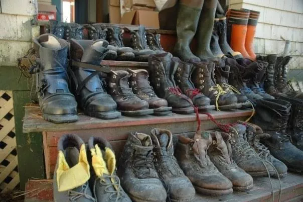 My boots that stomped/skied for work in the Adirondack High Peaks wilderness area summer and winter 1991-2006. The Limmer customs are still around…