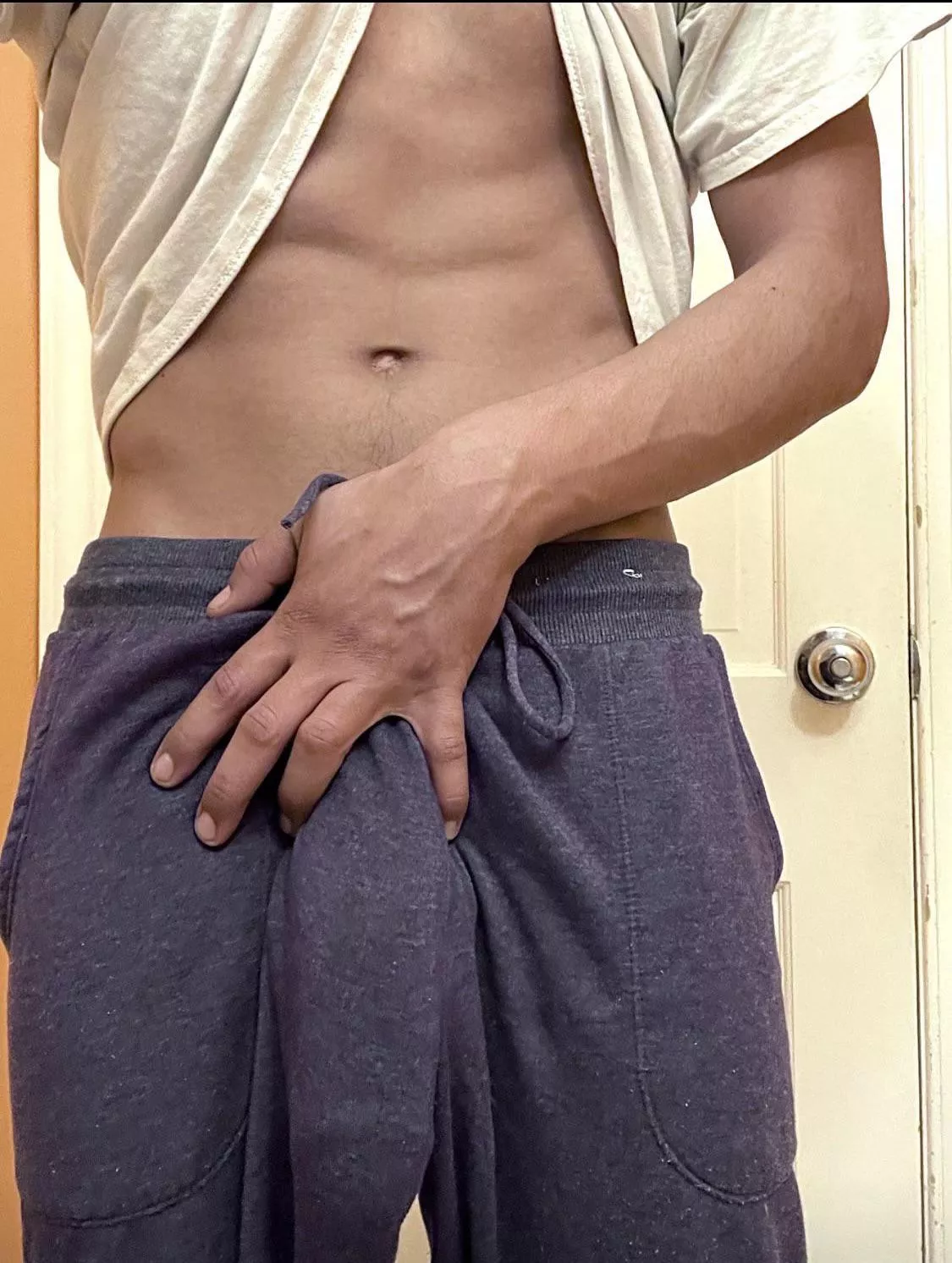 My huge cock bulge is still soft