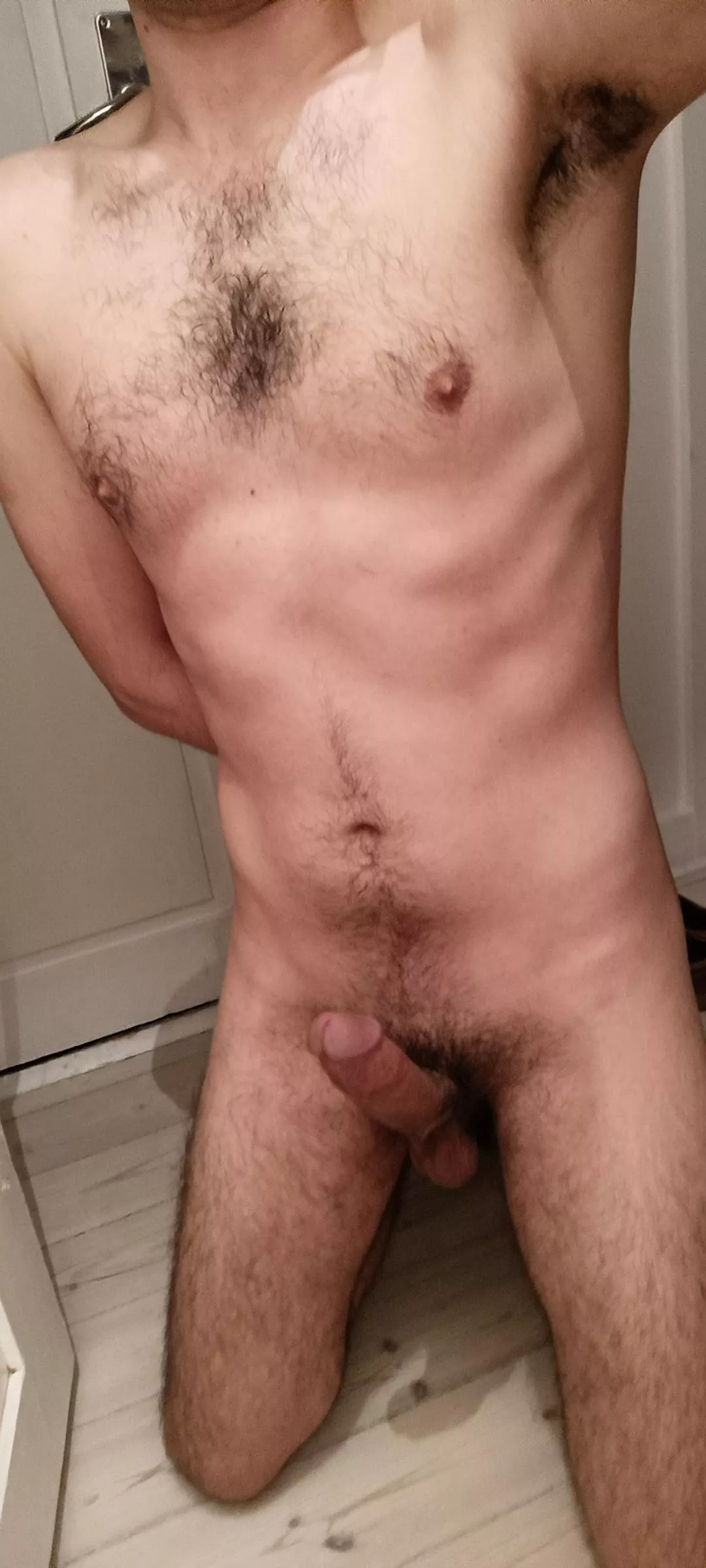 On my knees. Ready to be Mommy's toy.