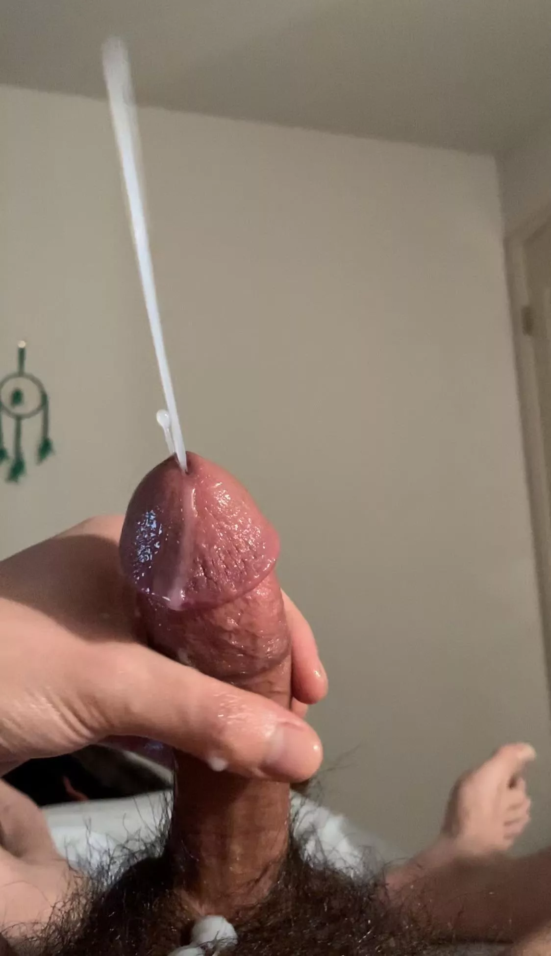 Pubes tickling that hole….cum ropes shooting into those intestines 😈💦