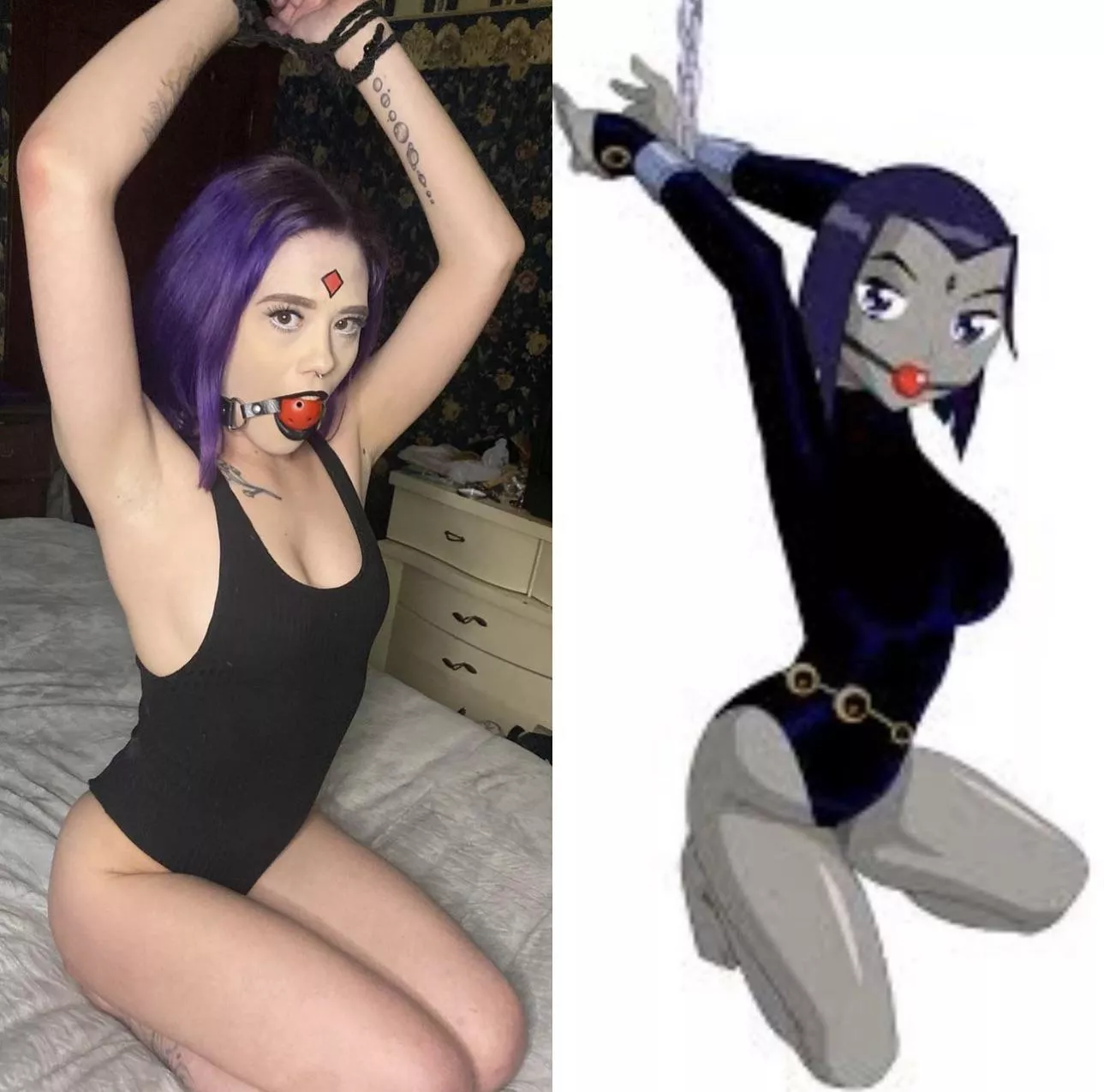 was inspired by this picture/fanart so i did this casual Raven cosplay. (self / slutdiaries)