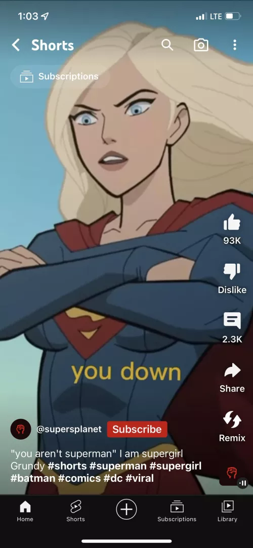 Anyone know if there’s any rule34 shit for this specific animated Supergirl?