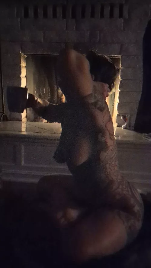 Coffee by the fire before sunrise