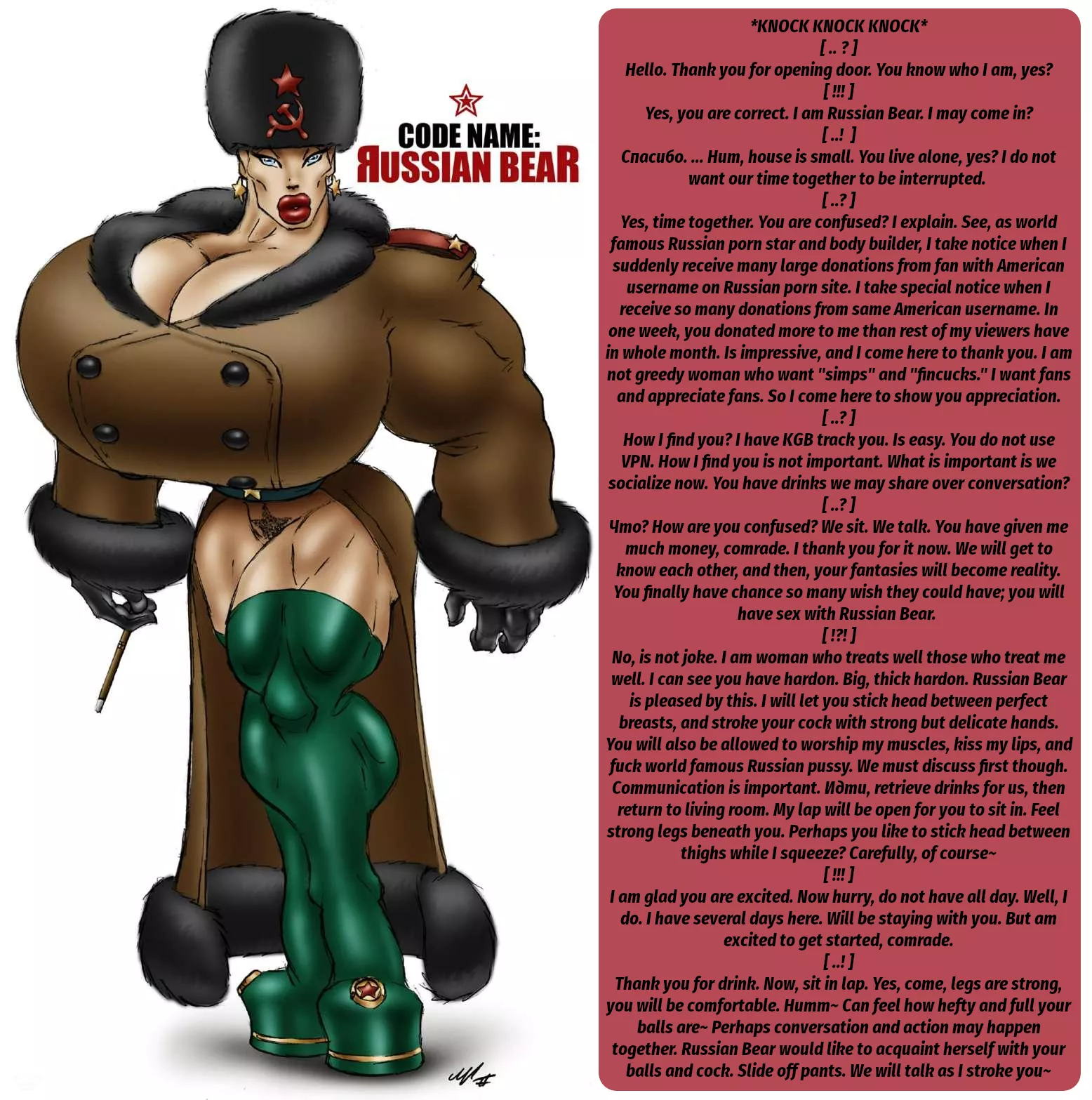 Enter: Russian Bear [Muscle Goddess] [Hyper] [Huge Boobs] [Russian] [Bimbo?] Artist: Gideon