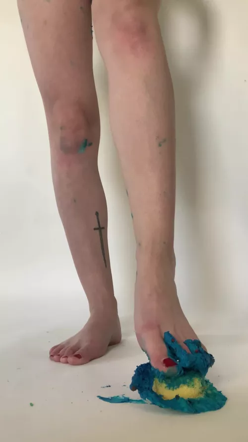 Getting covered in frosting