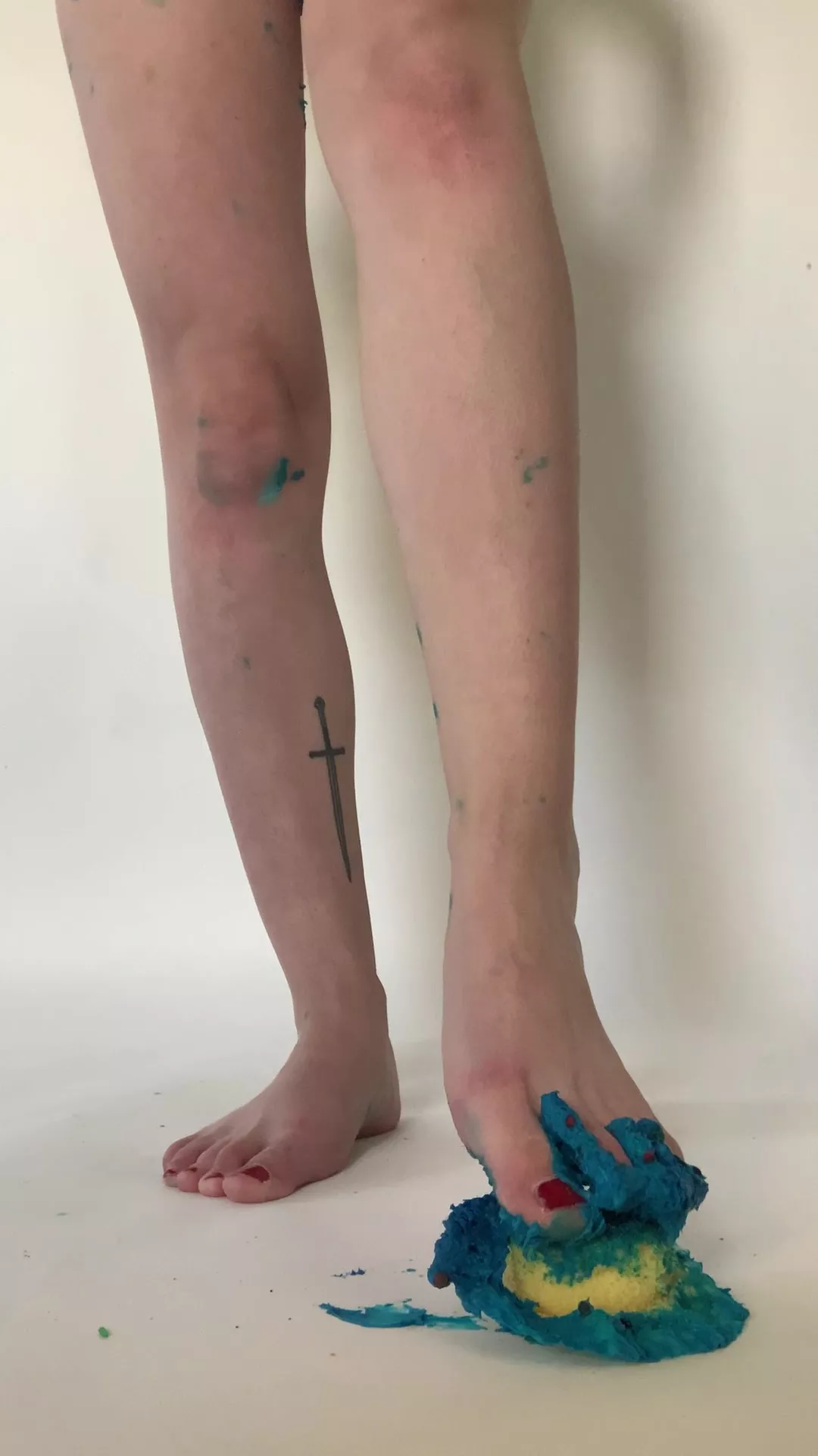 Getting covered in frosting