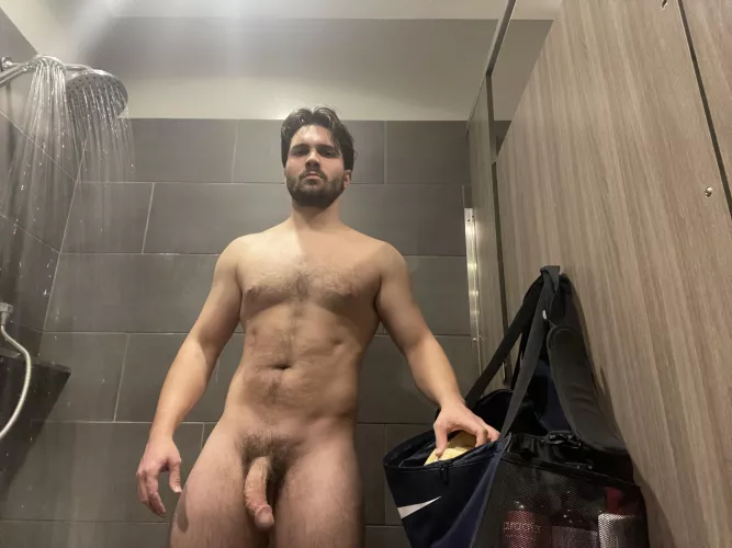 Gym shower selfie