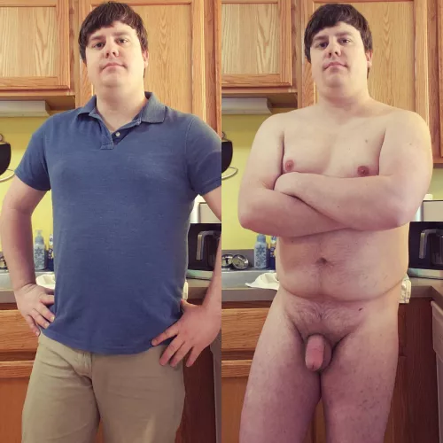 Kitchen clothed and nude