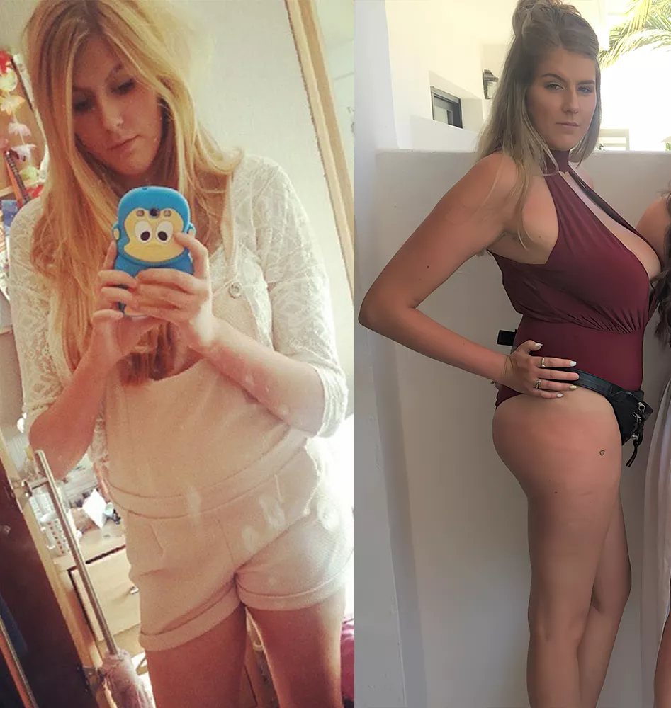 Love it when a girl gets bigger boobs and starts showing off her body more.