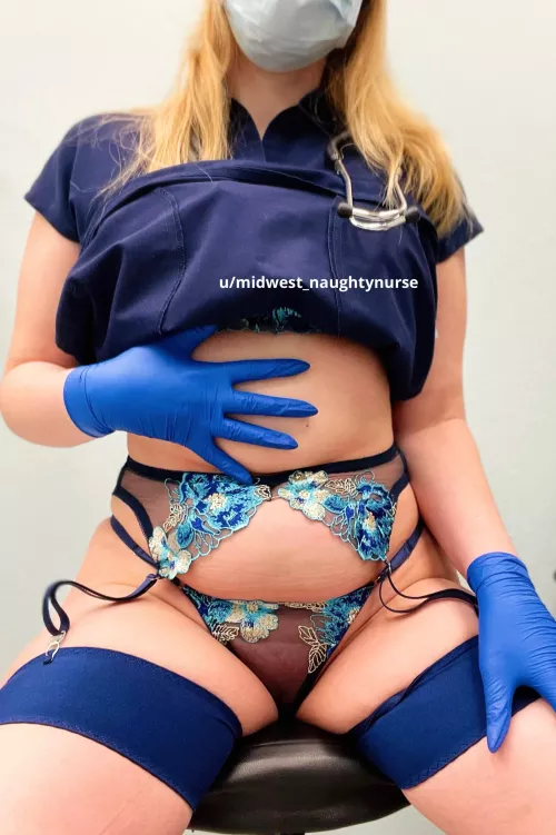 Nurse loves her matching garter belt for matching Mondays