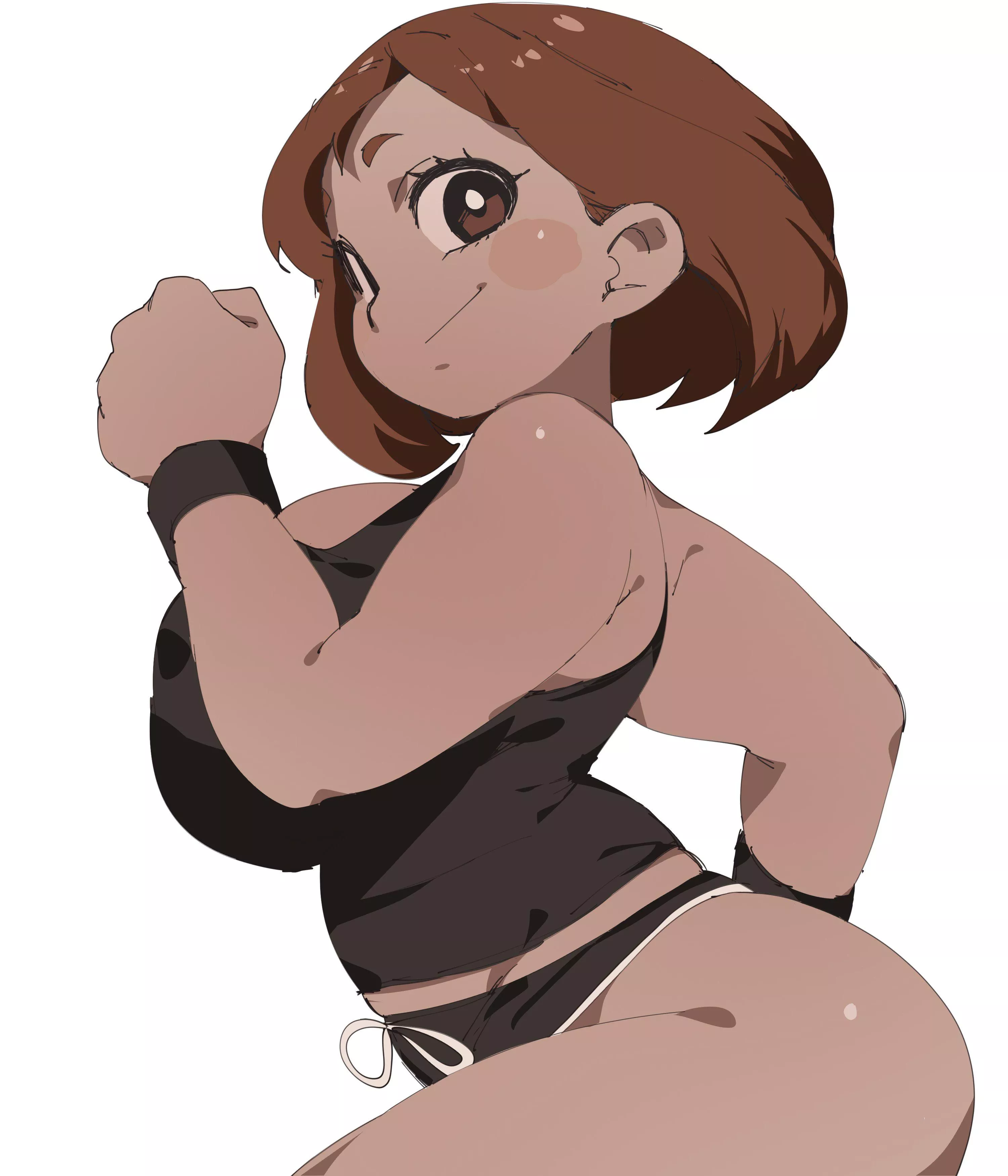 Ochako on a jog (coffing) [My Hero Academia]