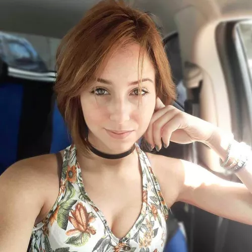 Out in her car