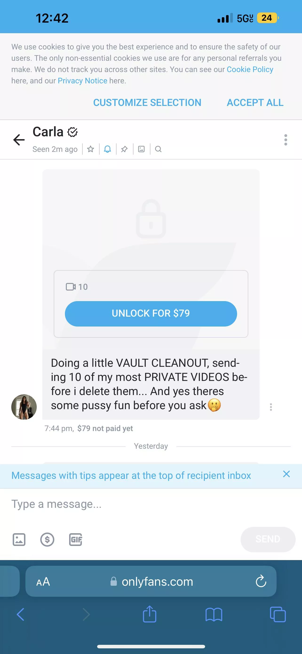 Selling Carla000 or carls leclercq leaks for HALF off 40$ mega DM ME