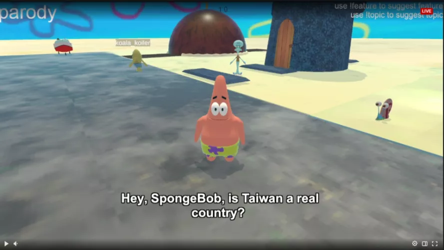 Sponge-AI was a channel with generated content. Chat could enter topics for Spongebob and Patrick to talk about. This question was asked as a result, and the channel was banned less than 5 minutes later. Wonder how long this thread stays up.