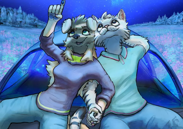 Stargazing together (art by me)