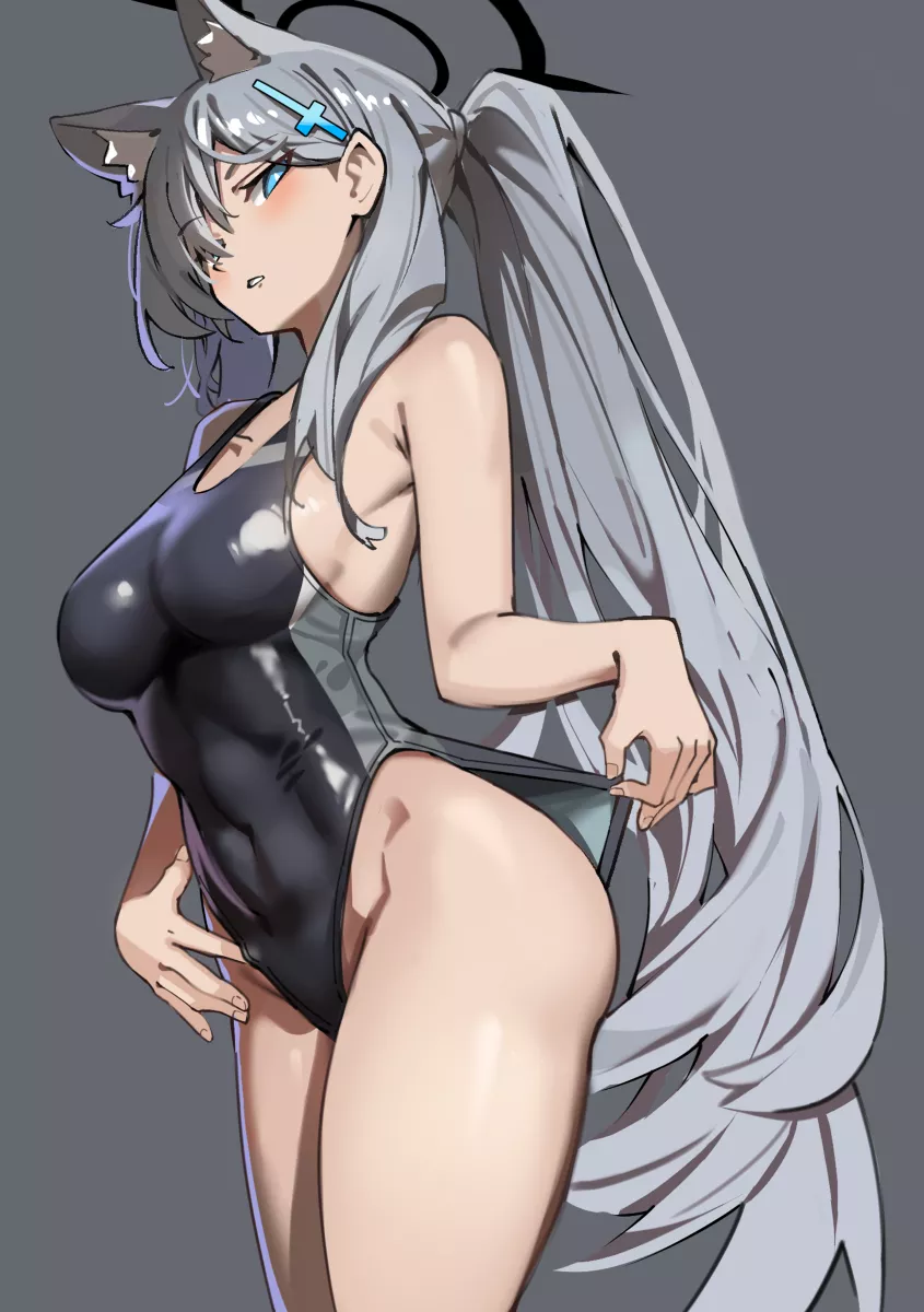 Swimsuit Shiroko Thighs