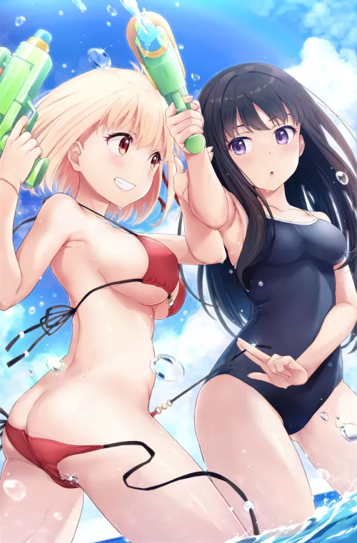 Takina Exposing Chisato's Ass (Lycoris Recoil)