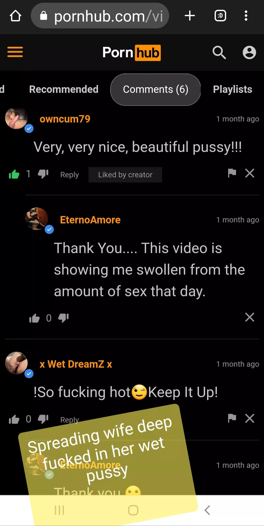 Title below the comments on pic. I have a small fan group. Yay.....