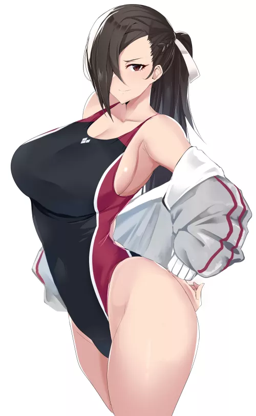 Well-endowed Kagero Flaunting her Skimpy Two-tone Swimsuit [Fire Emblem]