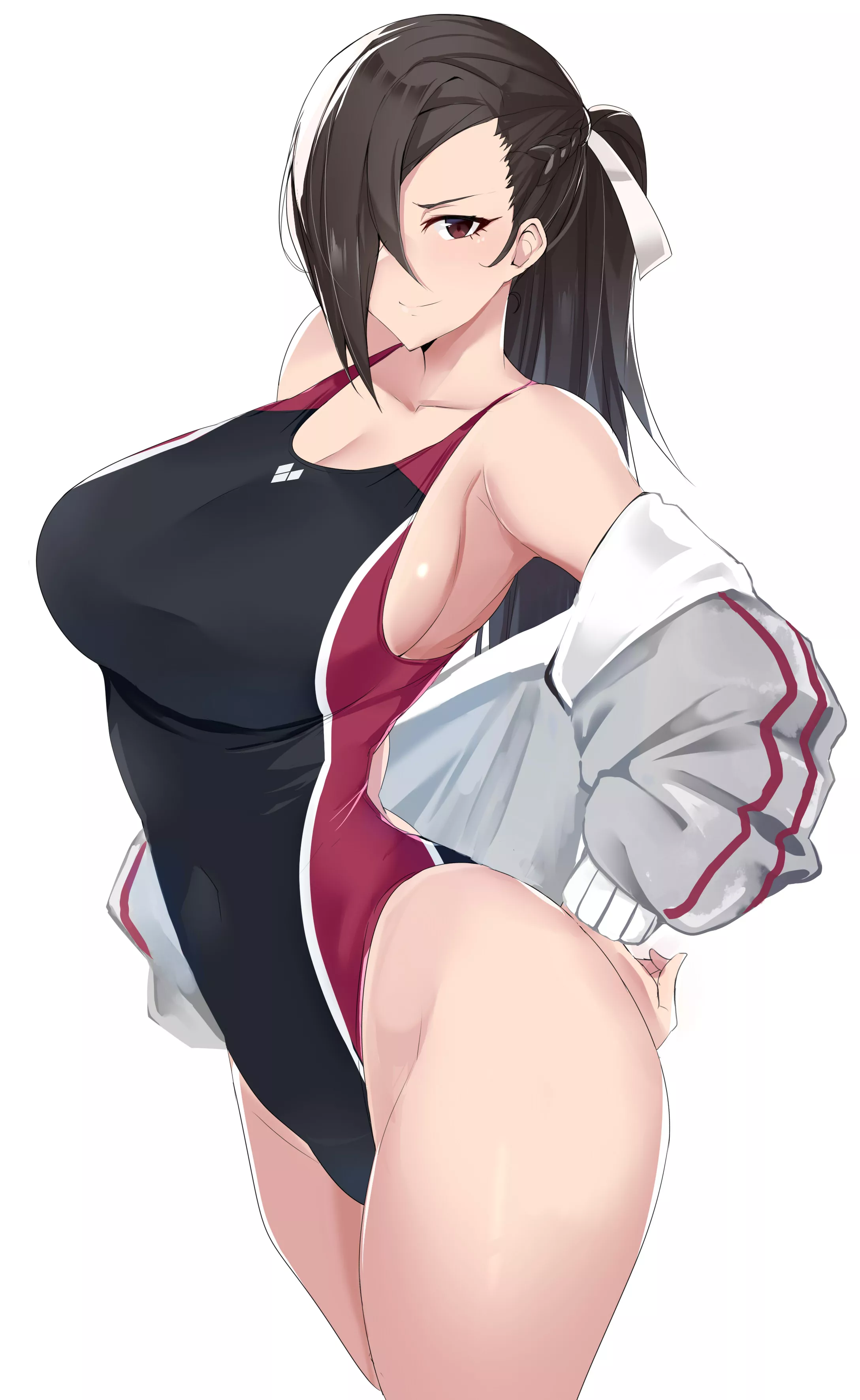 Well-endowed Kagero Flaunting her Skimpy Two-tone Swimsuit [Fire Emblem]