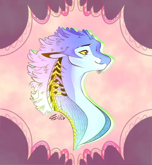blue dragoness! - art by me