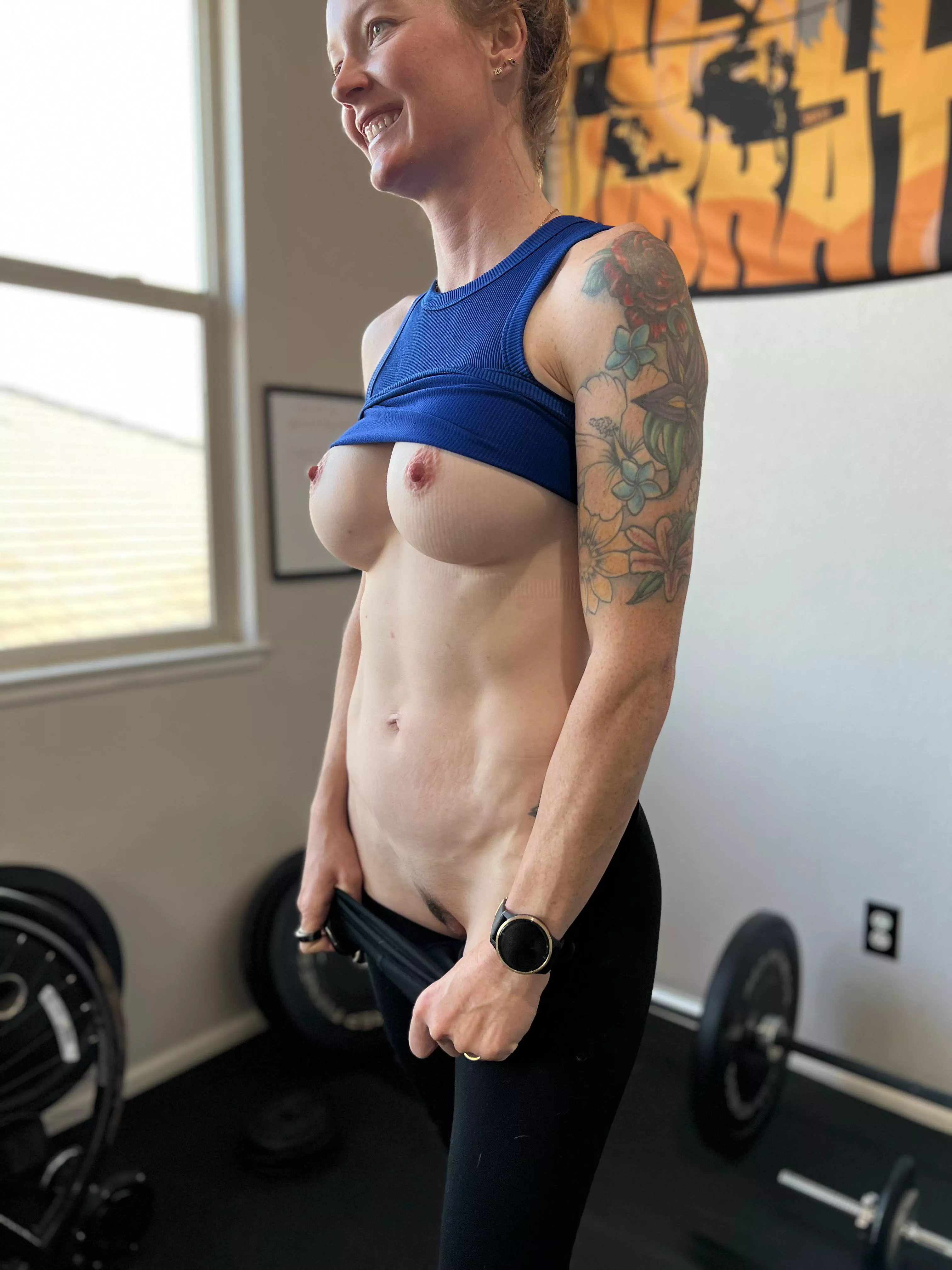 In my gym trying to stay fit enough to fit in here.