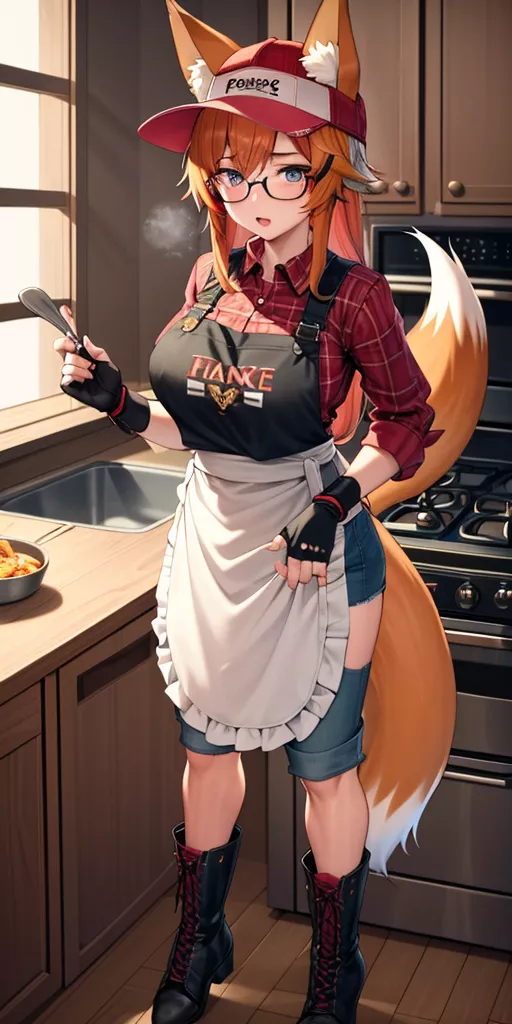 Wholesome fox wife cooking for you