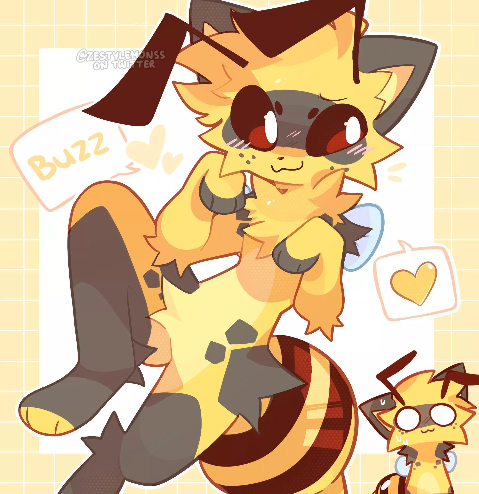 beecat is back for spring! [ art by me @zestylemonss on twitter ]