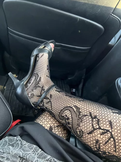 Black heels and stylized fishnets :D