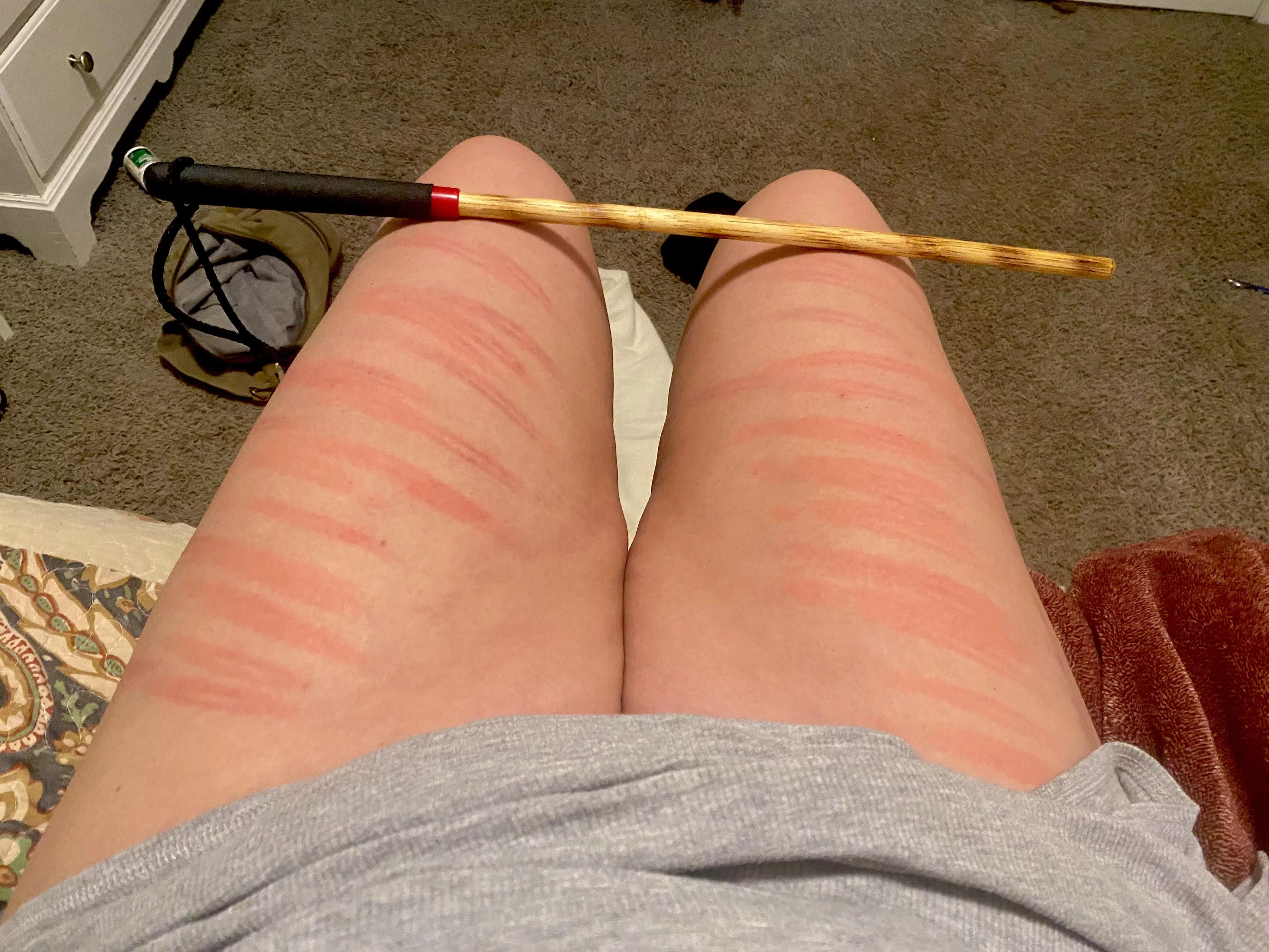 Did some self caning recently! Needing someone to do it for me 😊