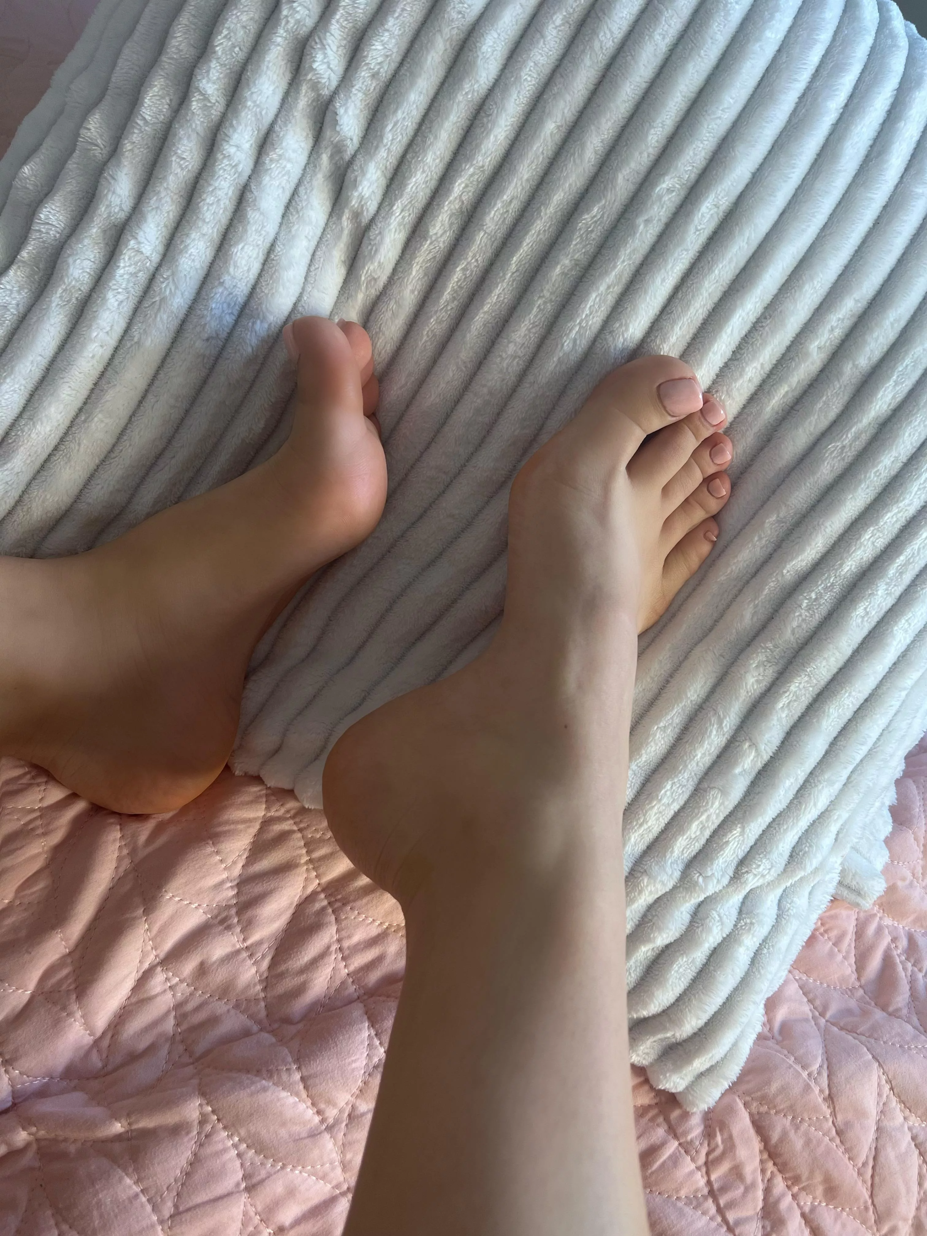 Lick my arches and suck on my toes, deal?