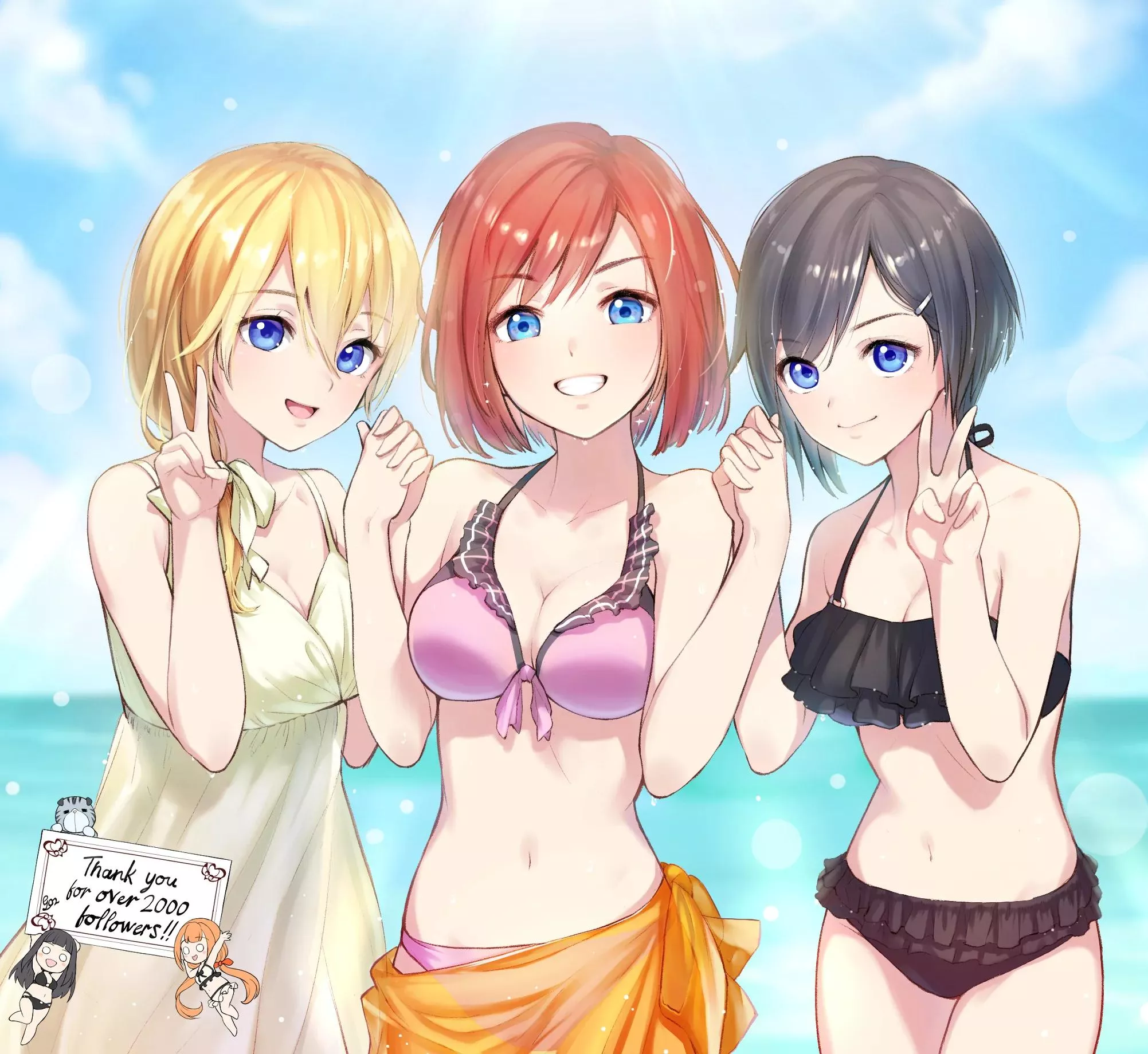 Namine Kairi and Xion bikini (detteiu_de) [Kingdom Hearts]
