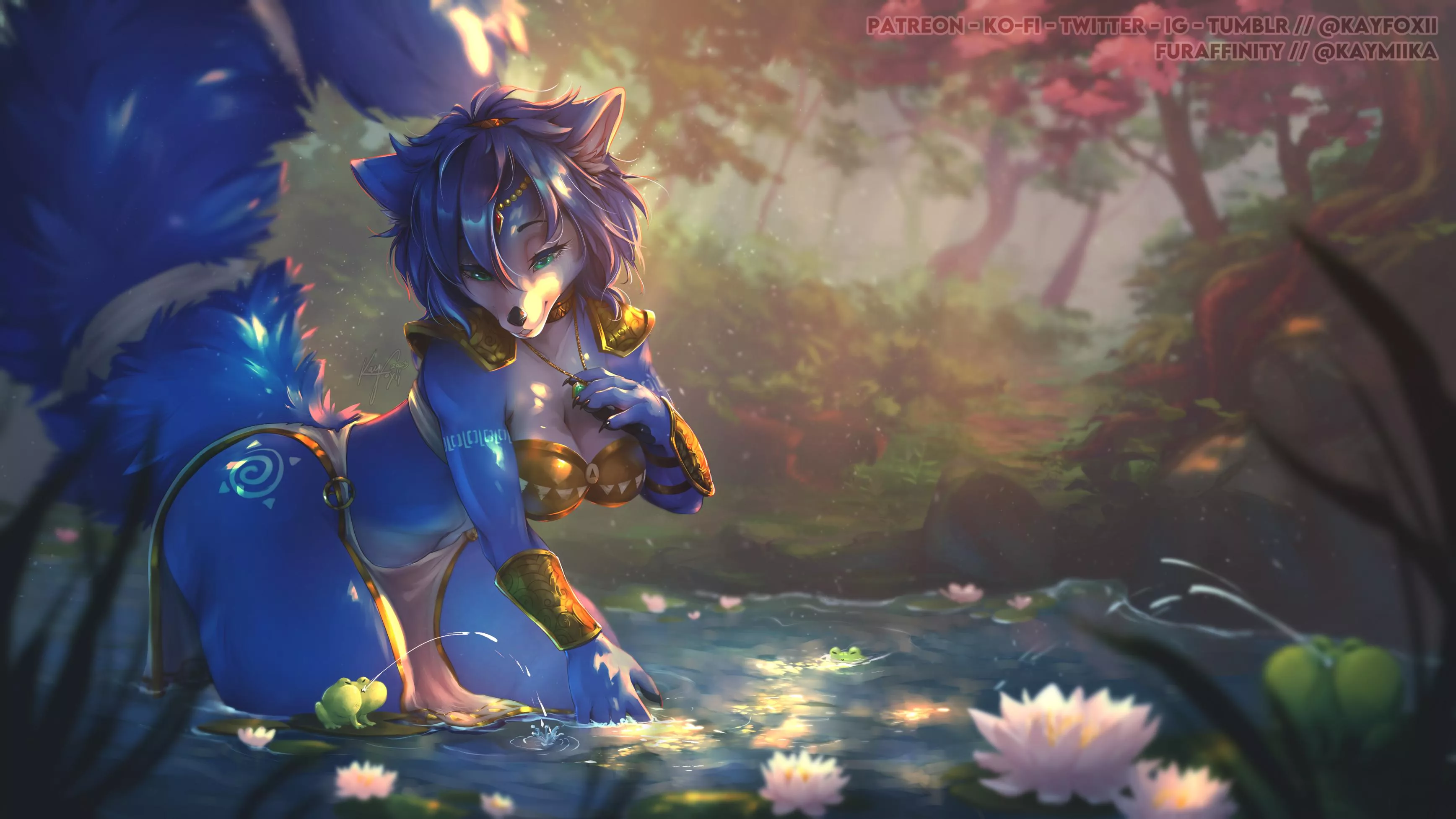 [Q] lilypads & lotus flowers - Krystal fanart for March <3 (kayfoxii)