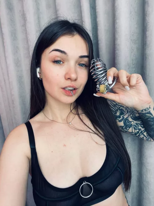 The key to your chastity cage will always be with me.