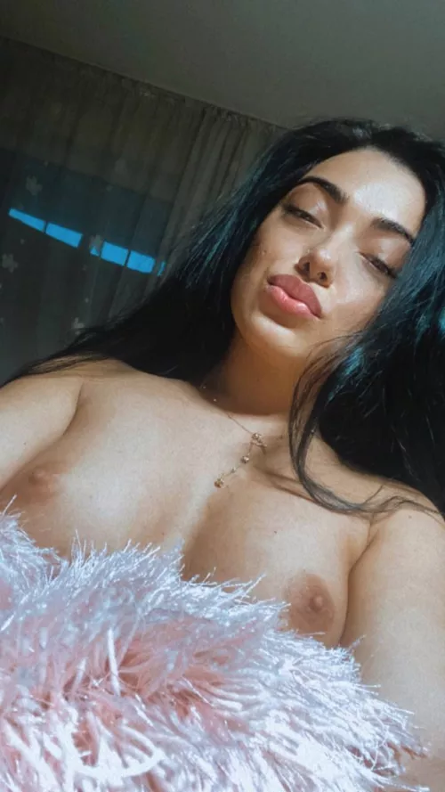 Your wet tongue will caress my excited nipples