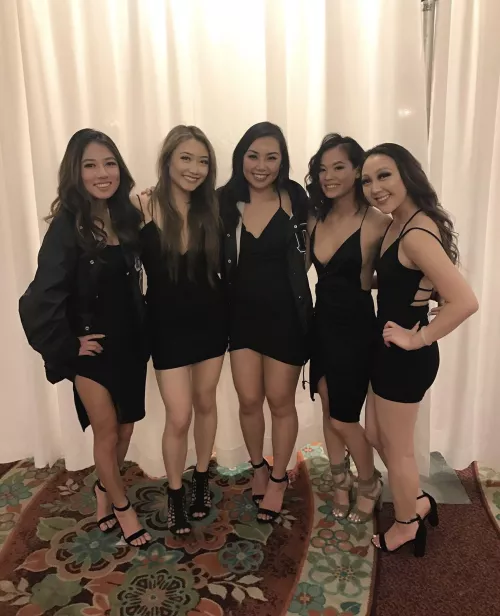Asian Girls in Black Dresses