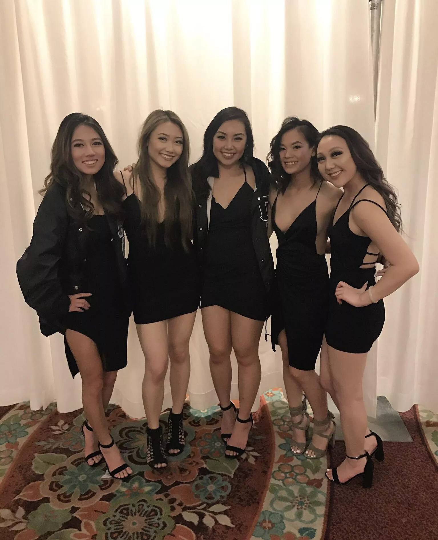 Asian Girls in Black Dresses