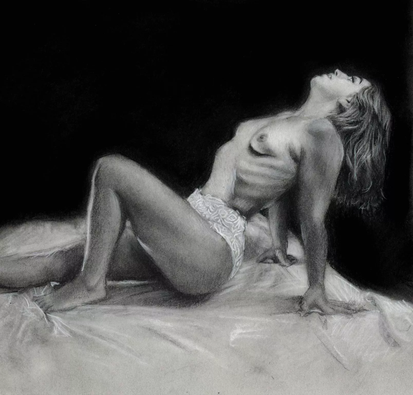 Charcoal pencil drawing