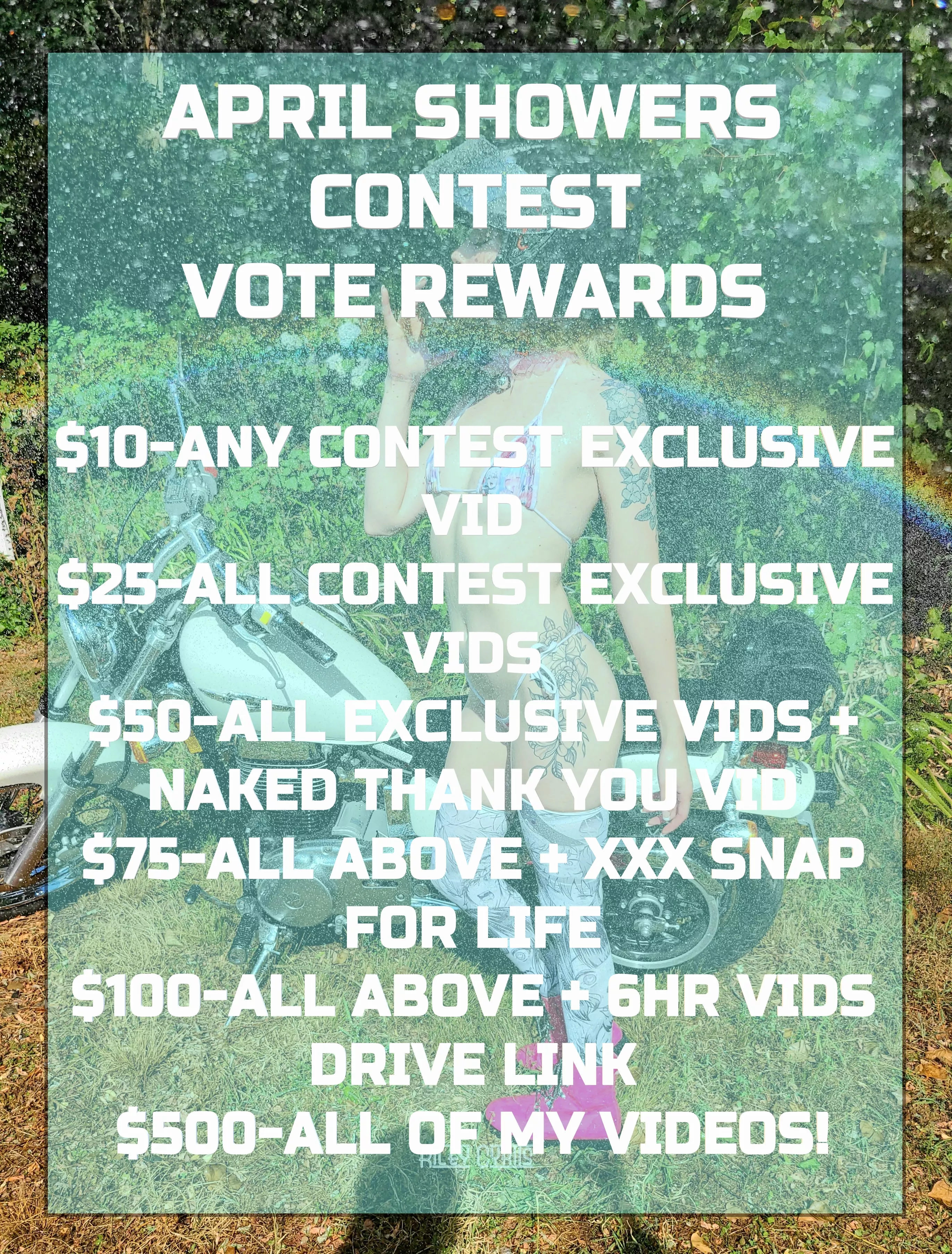 Gimme a vote for some super cool rewards and it'll make me really wet 💦🥰