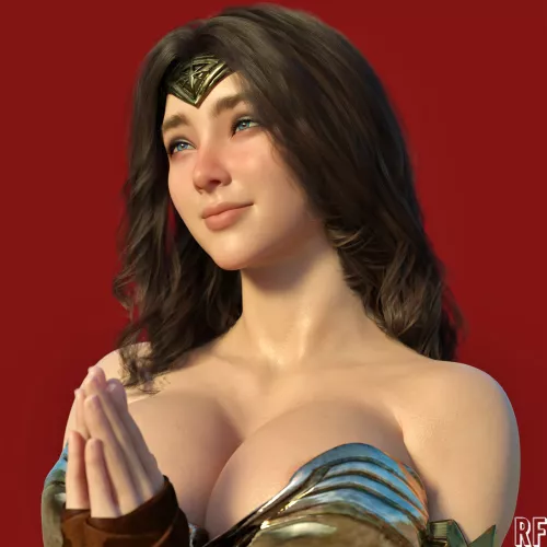 Happy Cute Wonder Woman (Rude Frog 3D) [DC]
