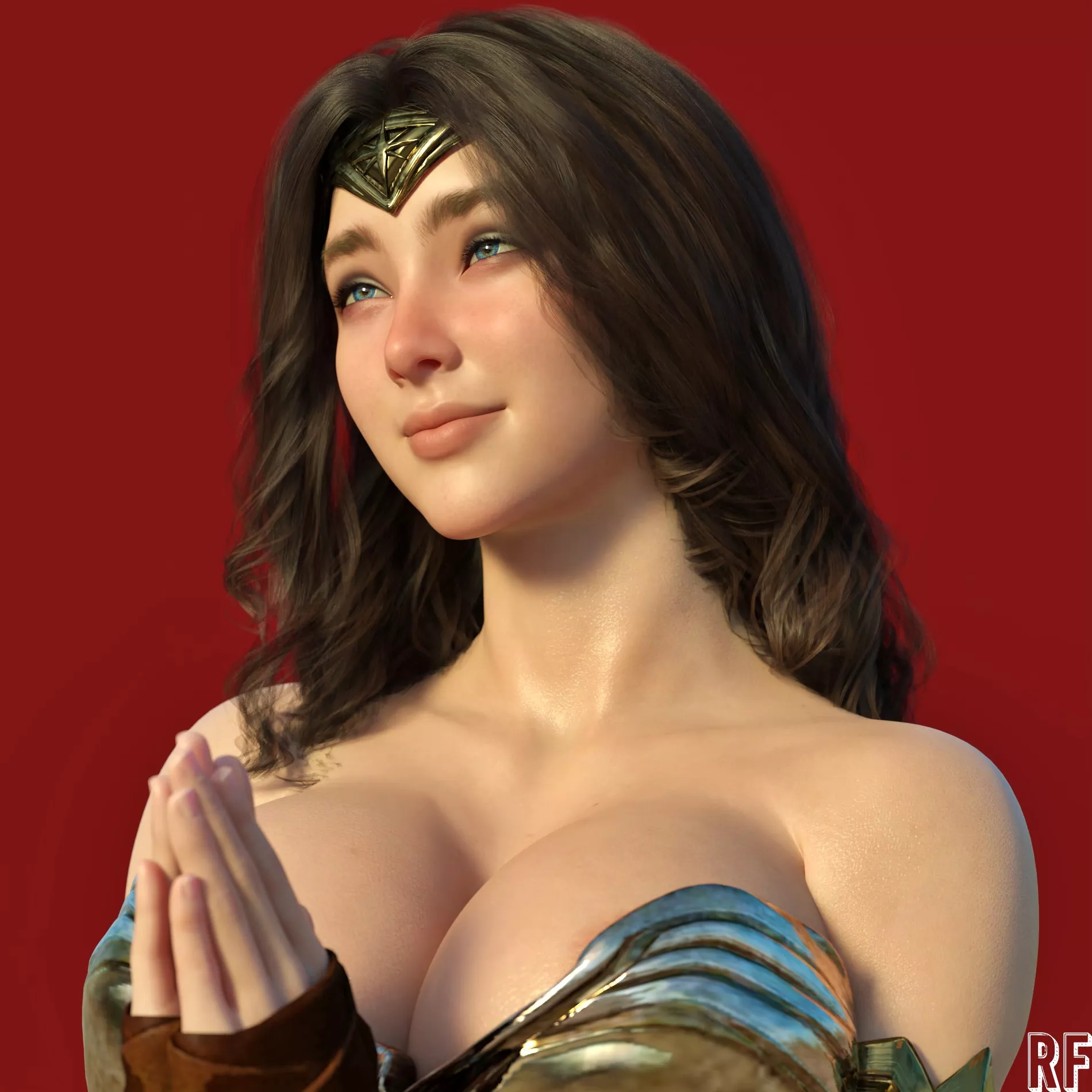 Happy Cute Wonder Woman (Rude Frog 3D) [DC]