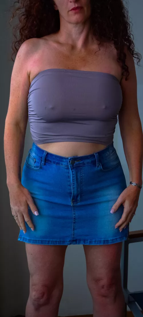 I love denim mini skirts