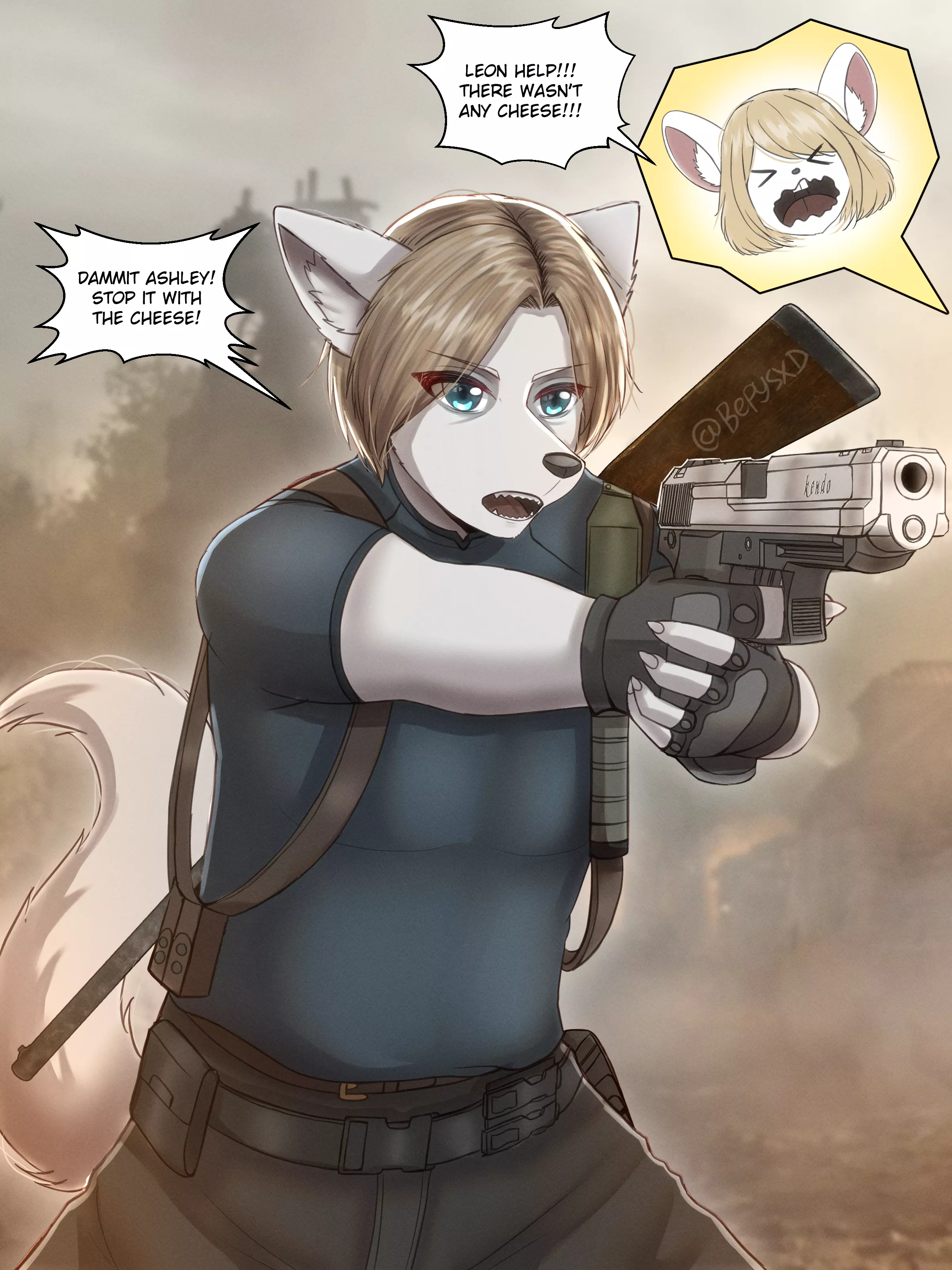 Leon and Moushley RE4 (Art by me)