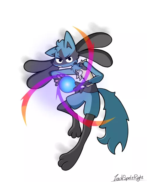 Lucario charging an attack~