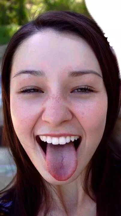 Tongue out all the way ;)