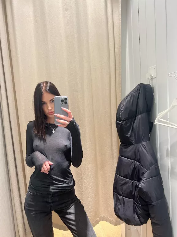 Who needs a bra when you have a sweatshirt like this?