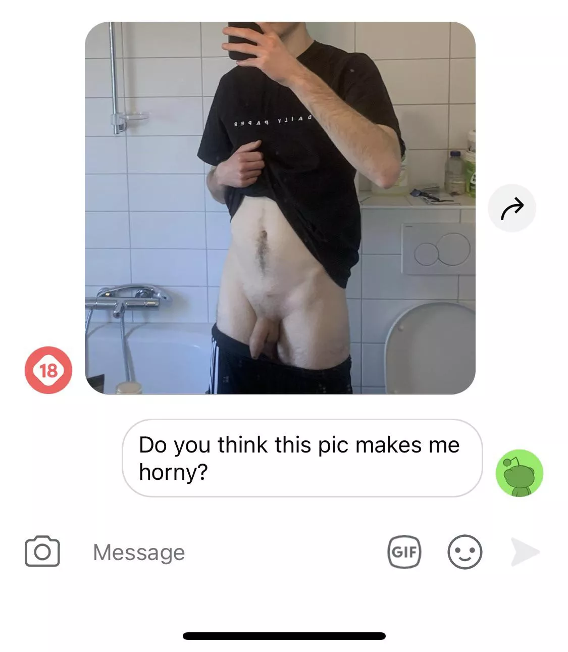 Bf thinks I want to see his shrimp